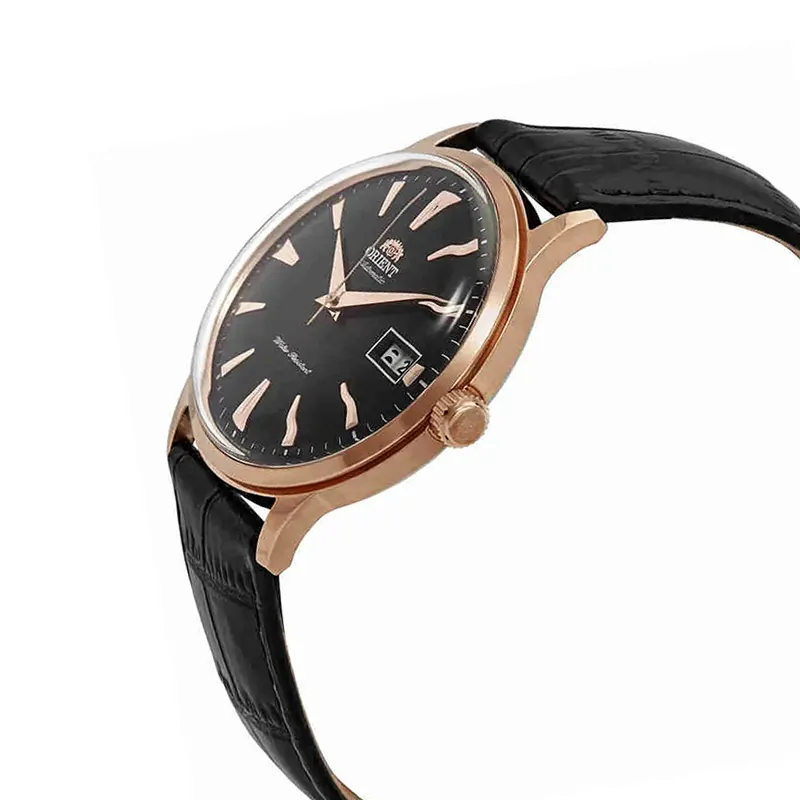 Orient Bambino Version II Black Dial Leather Men's Watch- FAC00001B0